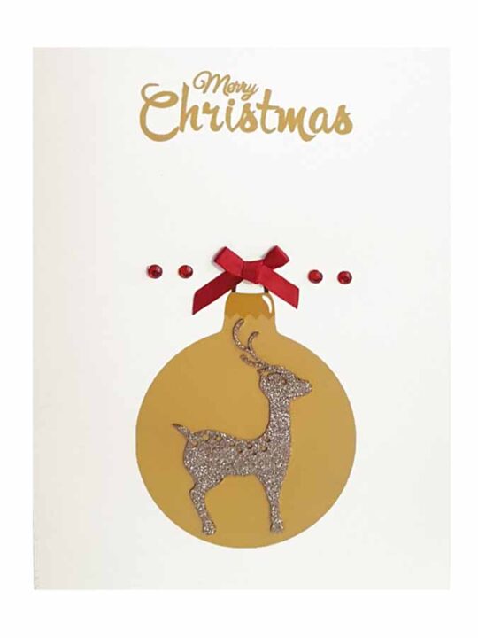 Reindeer bauble Christmas Card
