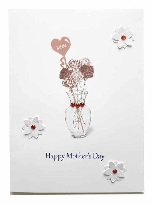 Carnations in a vase Mother's Day card
