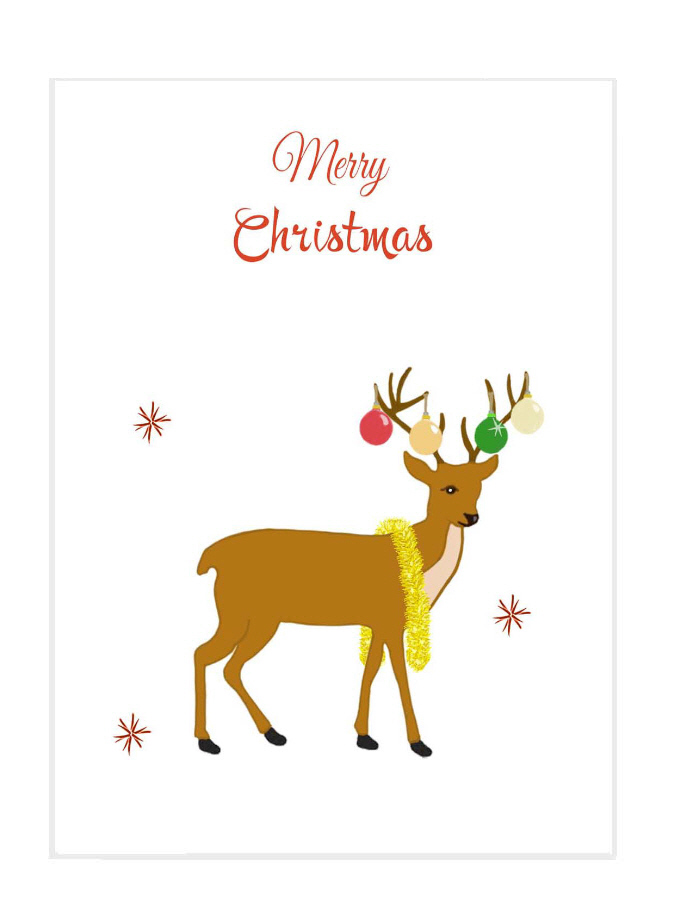 Reindeer Christmas card