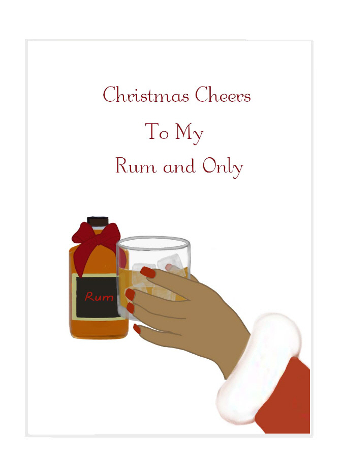Funny Christmas Cheers Rum Card (B)