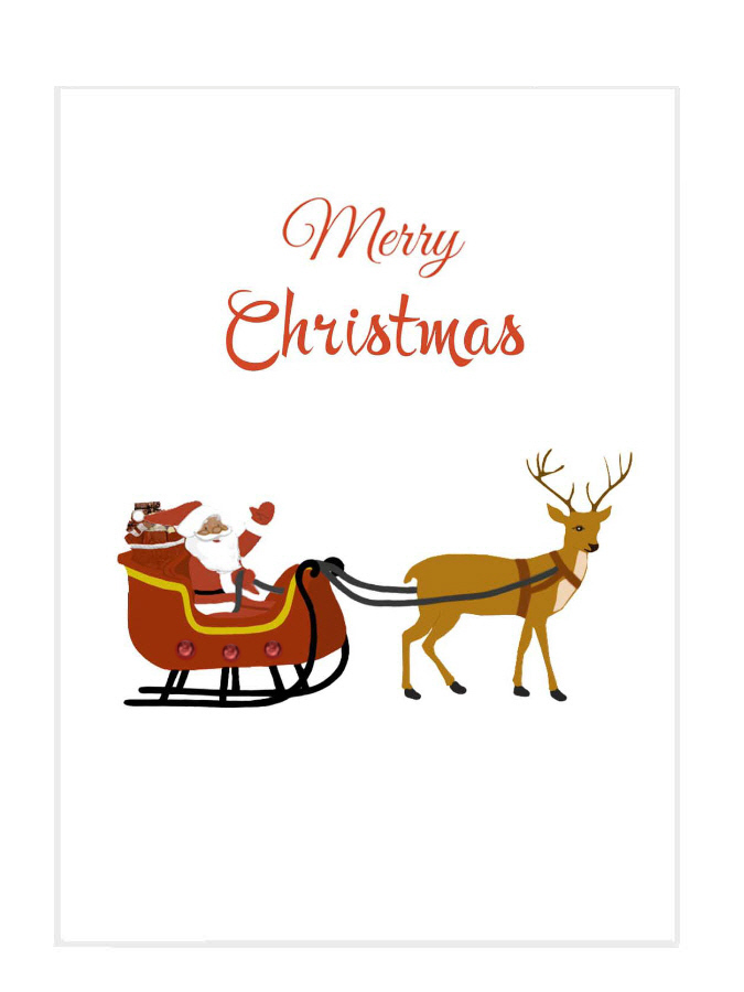 Black Santa Claus in his sleigh Christmas Card