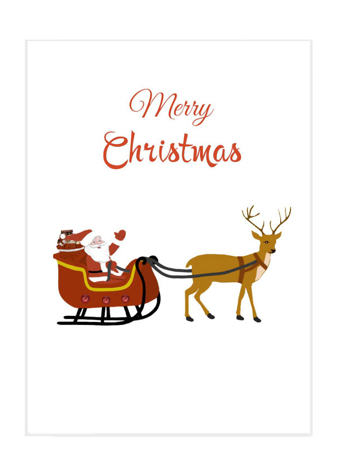 Santa in his sleigh Christmas Card