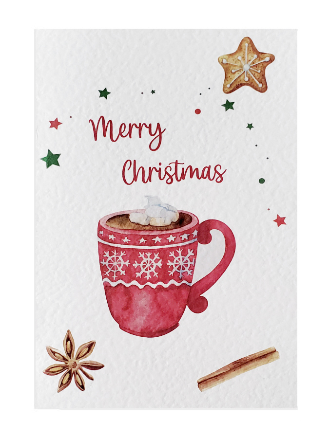 Hot chocolate drink Christmas card