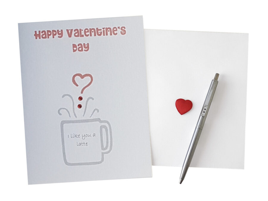 I like you a latte Valentines Day card