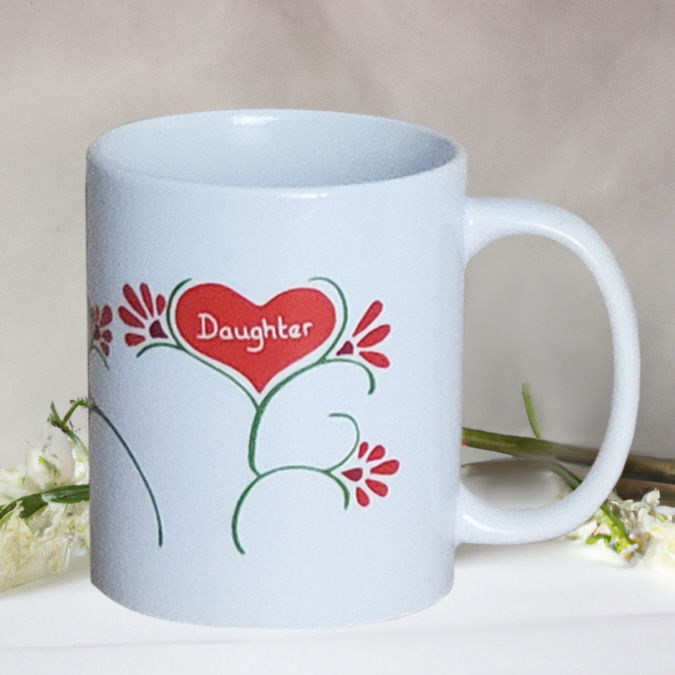 Elegant floral gift mug for daughter