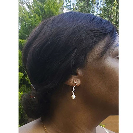 Simple classic pearl and sterling silver drop earrings