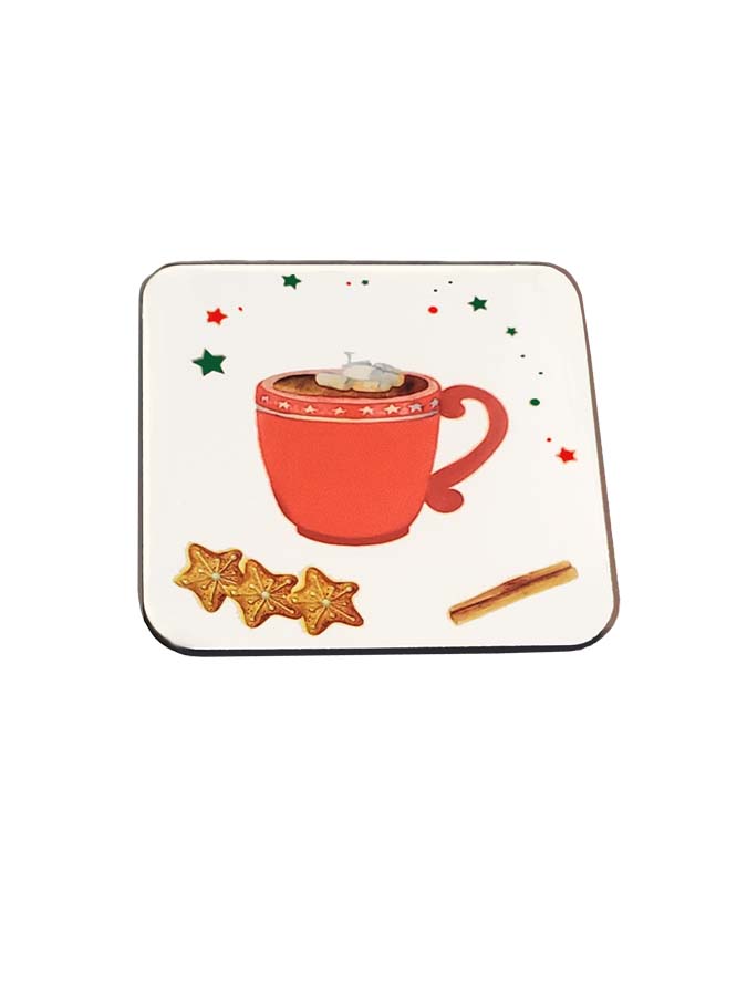 Cozy hot chocolate drink coaster