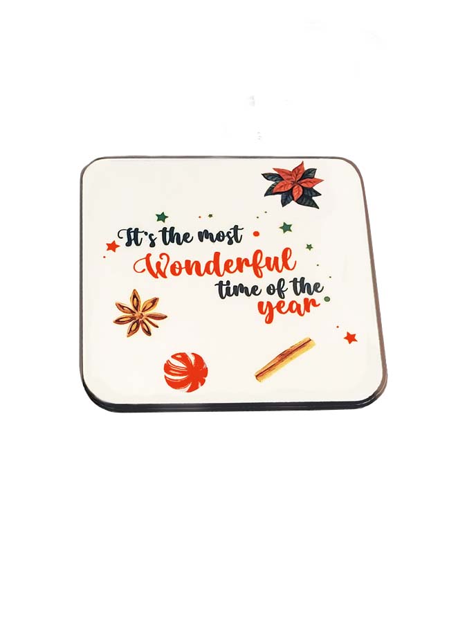 Wonderful time Christmas coaster