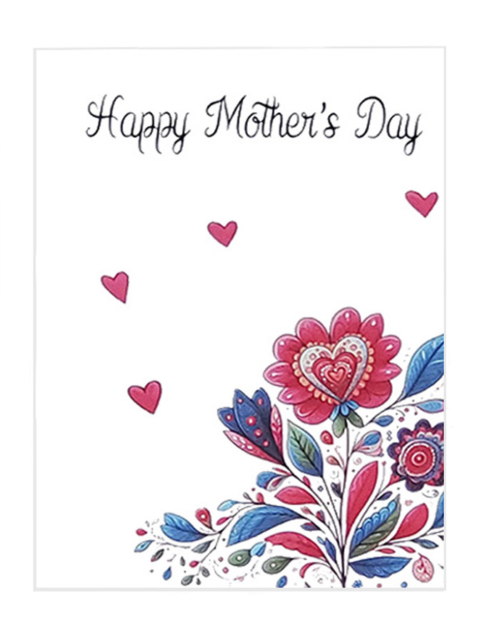 Floral heart Mothers Day Card
