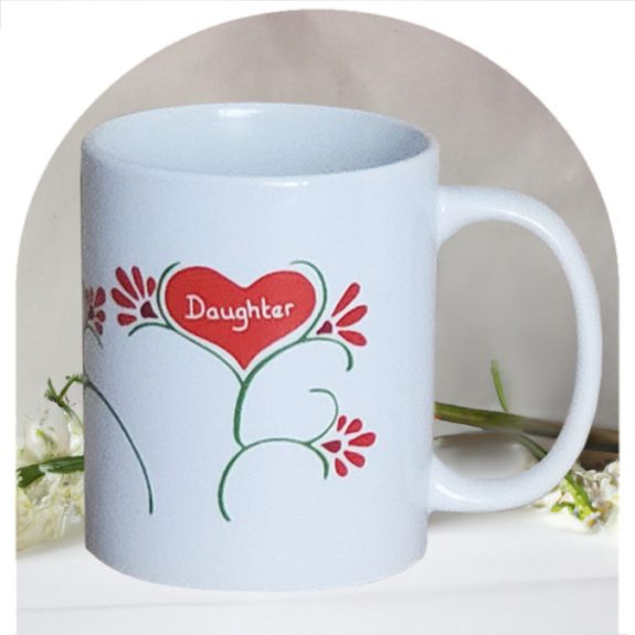 Unique elegant gift mug for daughter. Made in the UK.